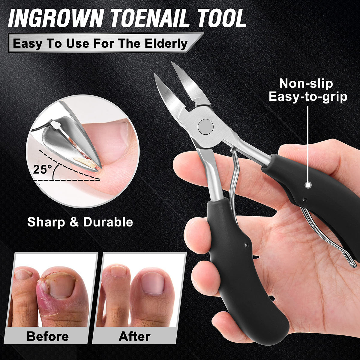 7-Piece Heavy-Duty Toenail Clipper Set for Thick Nails