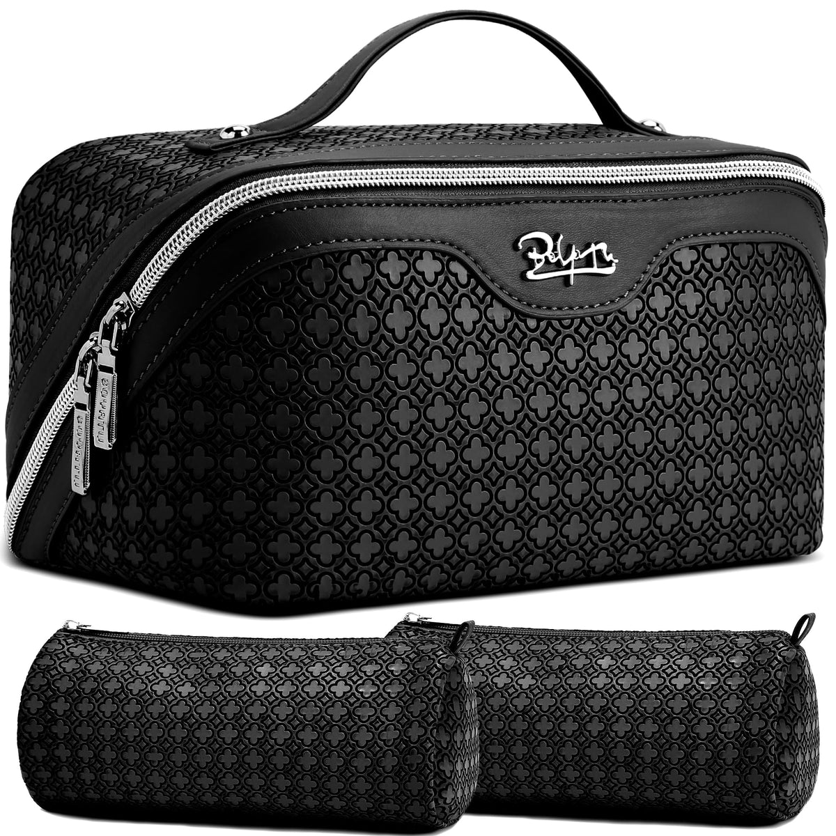 3-Piece Travel Makeup & Cosmetic Bag Set for Women
