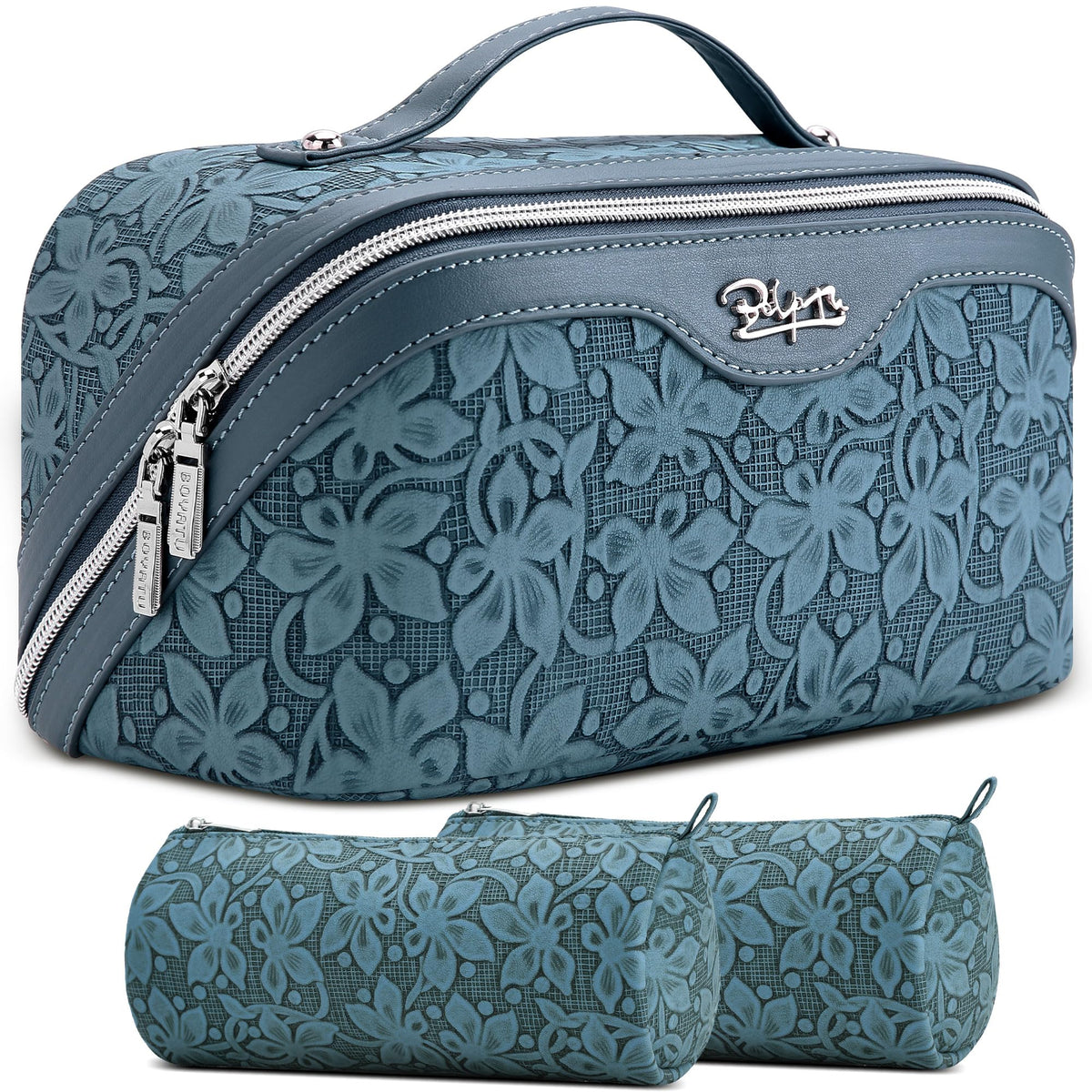 3-Piece Travel Makeup & Cosmetic Bag Set for Women