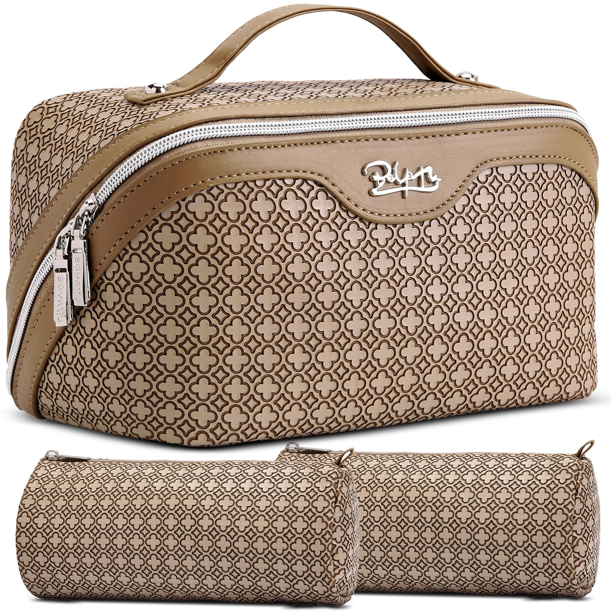 3-Piece Travel Makeup & Cosmetic Bag Set for Women