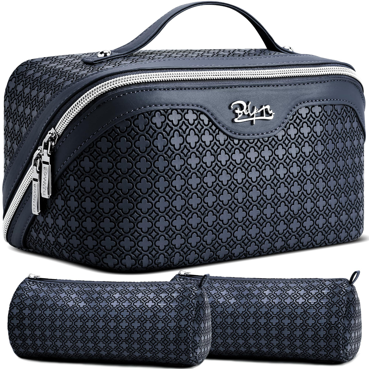 3-Piece Travel Makeup & Cosmetic Bag Set for Women